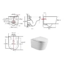Bastidor GROHE pack cisterna empotrada y pulsador cromo brillo con inodoro suspendido Rim-ex Brevis blanco br de SAT