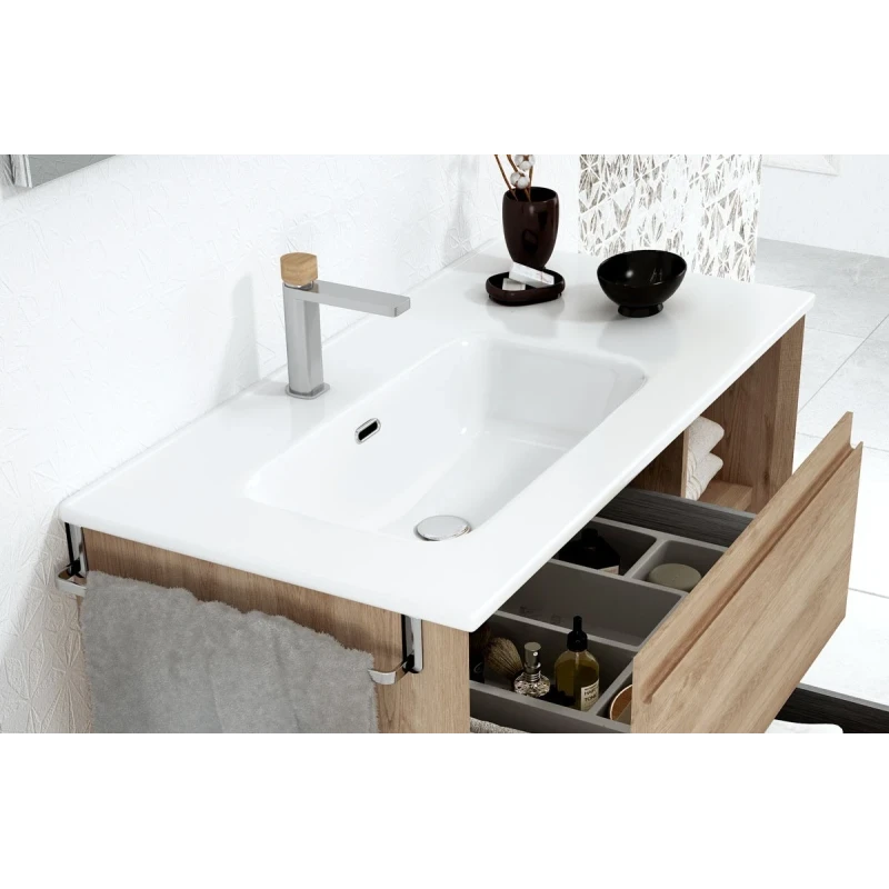 Lavabo RUBI BLANCO Brillo 100x46 Seno Centrado