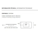 Lavabo Encastrado SDZ RUBI BLANCO MATE 101x46 Seno Centrado