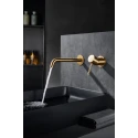 Grifo monomando MATERIA CR para lavabo oro cepillado
