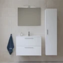 Mueble de baño MIAMI blanco brillo Columna de 35x35x145
