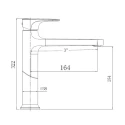Grifo Monomando 25,4 cms CAPRI ORO CEPILLADO Lavabo Alto