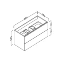 MUEBLE BAÑO RODAS ANTRACITA 2 CAJONES 100 CMS NEGRO