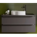MUEBLE BAÑO RODAS ANTRACITA 2 CAJONES 80 CMS NEGRO