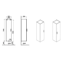 Mueble de baño MIAMI Antracita Brillo Columna de 35x35x145
