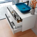 Mueble de Baño RODAS Blanco Mate 2 Cajones 80 cm