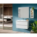 MUEBLE BAÑO RODAS BLANCO MATE 2 CAJONES 100 CMS BLANCO