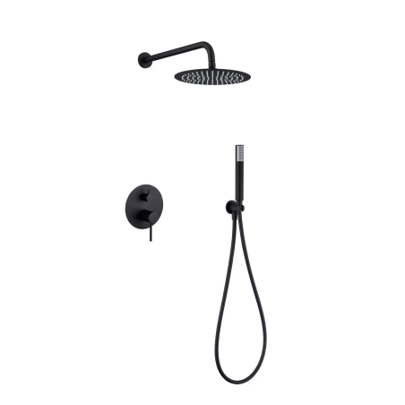 Kit monomando ducha empotrada MATERIA CR negro mate