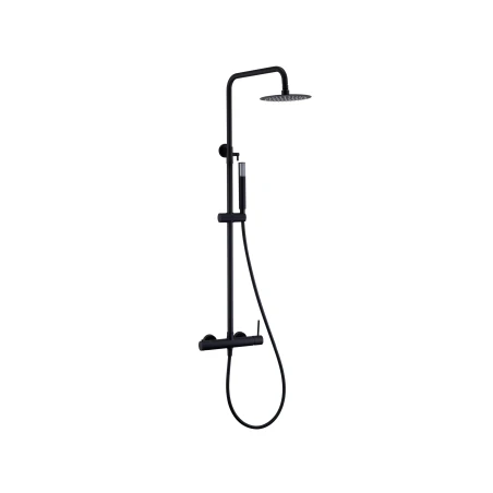 Holbox Negro Mate Columna Ducha Termostatica