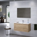 Mueble de baño Due Roble natural de dos cajones 100x46