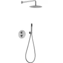 Grifo Acero Kit ducha empotrada termostática