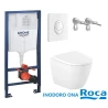 Bastidor GROHE pack cisterna empotrada y pulsador blanco con inodoro suspendido Roca Ona Blanco 48 cm