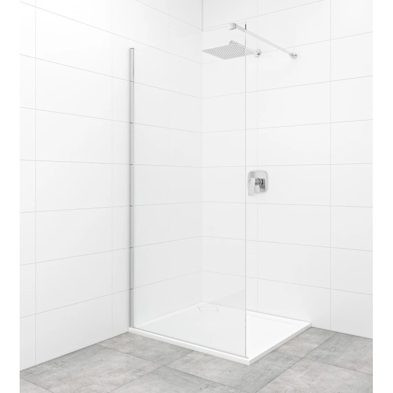 Anima Walk-in Mampara de Ducha Perfil Cromo Con Batiente 180º