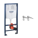 BASTIDOR GROHE PACK CISTERNA EMPOTRADA Y PULSADOR EVEN NEGRO MAT CON INODORO SUSPENDIDO RIMLESS MIRAGE NEGRO MATE 48CM