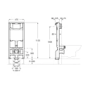 BASTIDOR ROCA DUPLO PACK CISTERNA EMPOTRADA Y PULSADOR PL1 DUAL CROMO BR CON INODORO SUSPENDIDO RIMLESS MIRAGE NEGRO MATE 48CM