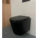 BASTIDOR GEBERIT PACK CISTERNA EMPOTRADA Y PULSADOR DELTA 50 NEGRO  BR CON INODORO SUSPENDIDO RIMLESS MIRAGE NEGRO MATE 48CM