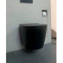 BASTIDOR ROCA DUPLO PACK CISTERNA EMPOTRADA Y PULSADOR PL10 NEGRO MAT CON INODORO SUSPENDIDO RIMLESS MIRAGE NEGRO MATE 48CM