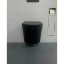 BASTIDOR ROCA DUPLO PACK CISTERNA EMPOTRADA Y PULSADOR PL10 NEGRO MAT CON INODORO SUSPENDIDO RIMLESS MIRAGE NEGRO MATE 48CM