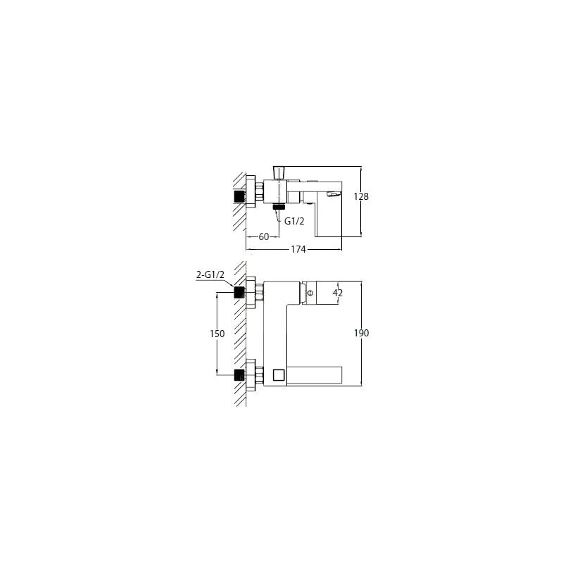 Grifo Monomando Baño-Ducha Levanta LE222 Optima