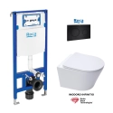 BASTIDOR ROCA DUPLO PACK CISTERNA EMPOTRADA Y PULSADOR PL10 NEGRO CON WC SUSPENDIDO RIM-EX INFINITIO BL BR 48cm DE SAT