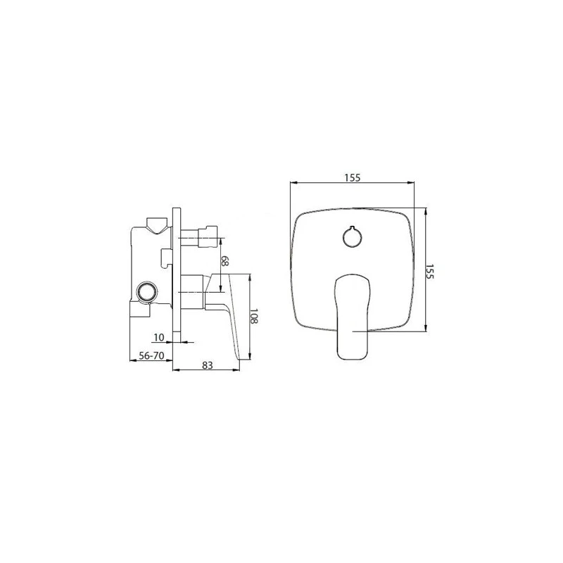 Grifo Monomando Empotrado Cube Way CU215 Optima