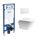 BASTIDOR ROCA DUPLO PACK CISTERNA EMPOTRADA Y PULSADOR PL10 BL M CON WC SUSPENDIDO ORION BL TAPA ENVOLVENTE TORNADO 3.0 DE KP