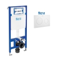 BASTIDOR ROCA DUPLO ONE, PACK CISTERNA EMPOTRADA Y PULSADOR PL10 BLANCO MATE