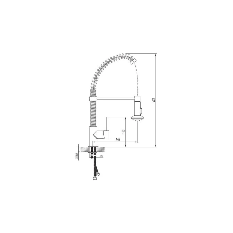 Grifo Caño Alto Extraible Cocina OPS176 Optima