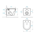 BASTIDOR ROCA ACTIVE CON CISTERNA EMPOTRADA Y PULSADOR PVC cromo brillo y WC susp. Orion blanco Tapa Fina 51,5 cm VORTEX KP