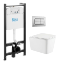 BASTIDOR ROCA ACTIVE CON CISTERNA EMPOTRADA Y PULSADOR PVC cromo Mate