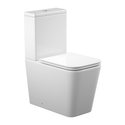 Inodoro completo KVADRO SMART compacto con asiento, tapa  Soft close y descarga tornado
