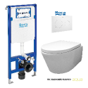 BASTIDOR ROCA DUPLO CISTERNA EMPOTRADA Y PULSADOR PL10 BLANCO MATE CON INODORO SUSPENDIDO Rim-ex Avangard blanco br AQUA