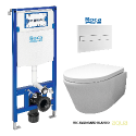 BASTIDOR ROCA DUPLO CISTERNA EMPOTRADA Y PULSADOR PL7 BLANCO MATE CON INODORO SUSPENDIDO Rim-ex Avangard blanco br AQUA