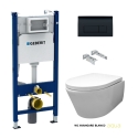 BASTIDOR GEBERIT DUOFIX CISTERNA EMPOTRADA Y PULSADOR DELTA 50 NEGRO BR CON INODORO SUSPENDIDO Rim-ex Avangard blanco br AQUA