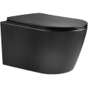 BASTIDOR GROHE CON CISTERNA EMPOTRADA, PULSADOR CROMO BRILLO CON INODORO SUSPENDIDO NEBULA BLACK MATE DE AQUA