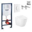 Bastidor GROHE pack cisterna empotrada y pulsador blanco con inodoro suspendido Roca Ona Blanco 48 cm
