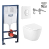 Bastidor GROHE pack cisterna empotrada y pulsador blanco con inodoro suspendido Roca Ona Blanco 48 cm