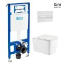 BASTIDOR ROCA DUPLO ONE PACK CISTERNA EMPOTRADA Y PULSADOR PL1 BL BR CON INODORO SUSPENDIDO TREND 49CM SIST.VORTEX DE KP