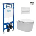 BASTIDOR ROCA DUPLO ONE PACK CISTERNA EMPOTRADA Y PULSADOR PL1 BL BR CON INODORO SUSPENDIDO BREVIS 48 SAT