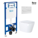 BASTIDOR ROCA DUPLO ONE PACK CISTERNA EMPOTRADA Y PULSADOR PL1 BLANCO BR CON INODORO SUSPENDIDO TORNADO 3.0 ORION BLANCO DE KP
