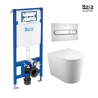 BASTIDOR ROCA DUPLO ONE PACK CISTERNA EMPOTRADA Y PULSADOR PL1 CROMO BRILLO CON INODORO SUSPENDIDO TORNADO 3.0 ORION BL DE KP