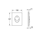 BASTIDOR GROHE PACK CISTERNA EMPOTRADA Y PULSADOR SKATE AIR BLANCO BRILLO CON INODORO SUSPENDIDO NEBULA BLACK MATE DE AQUA