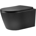 BASTIDOR ROCA DUPLO CON CISTERNA EMPOTRADA Y PULSADOR PL7 BLANCO MATE CON INODORO SUSPENDIDO NEBULA BLACK MATE DE AQUA