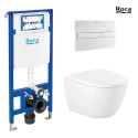 BASTIDOR ROCA DUPLO ONE PACK CISTERNA EMPOTRADA Y PULSADOR PL7 BLANCO MATE CON INODORO SUSPENDIDO RIM-EX ROCA ONA