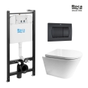 Bastidor Roca pack cisterna empotrada y pulsador negro mat con inodoro suspendido Tornado 3.0 ORION blanco br de Koller Pool