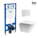 BASTIDOR ROCA DUPLO PACK CISTERNA EMPOTRADA Y PULSADOR PL7 BLANCO MATE CON WC TORNADO 3.0 ORION TAPA ENVOLVENTE BL BR