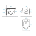 Bastidor GROHE pack cisterna empotrada y pulsador cromo brillo con inodoro susp Tornado 3.0 ORION TAPA ENVOLVENTE blanco br