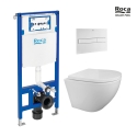 BASTIDOR ROCA DUPLO PACK CISTERNA EMPOTRADA Y PULSADOR PL7 BLANCO MATE CON WC SUSPENDIDO KP ROUND SMART Blanco Br Tornado 3.0