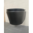 BASTIDOR ROCA DUPLO PACK CISTERNA EMPOTRADA Y PULSADOR PL1 CROMO BRILLO CON INODORO SUSPENDIDO Rimless Eclipse Negro Mat de AQUA