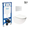 BASTIDOR ROCA DUPLO ONE PACK CISTERNA EMPOTRADA Y PULSADOR PL7 BLANCO MAT CON INODORO SUSPENDIDO RIM-EX INFINITIO BLA BR 54CM